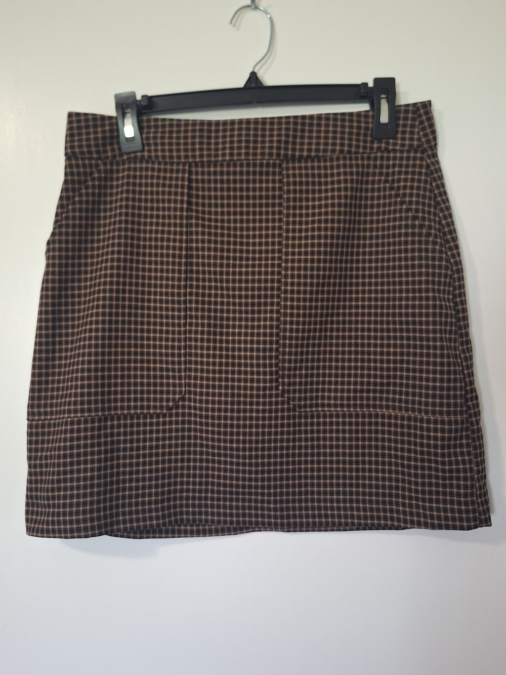 Banana Republic Checked Plaid Brown Mini Skirt with Front Pocket